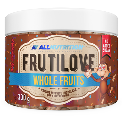 ALLNUTRITION FRUTILOVE WHOLE FRUITS RAISINS IN WHITE CHOCOLATE WITH A HINT OF COFFEE