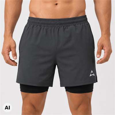 Allwear Kratke hlače Runner 2u1 GRAPHITE