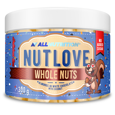 ALLNUTRITION NUTLOVE WHOLENUTS - BADEMI U BIJELI ČOKOLADI S KOKOSOM