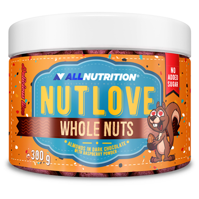 ALLNUTRITION NUTLOVE WHOLENUTS - Bademi u Tamna Čokolada, posuti Malinama