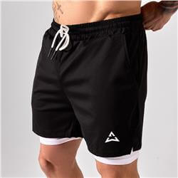 KRATKE HLAČE 2 U 1 BLACK-WHITE