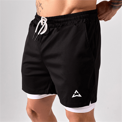 Allwear KRATKE HLAČE 2 U 1 BLACK-WHITE