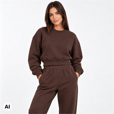 Allwear Ženska majica dugih rukava Cozy Club Brown